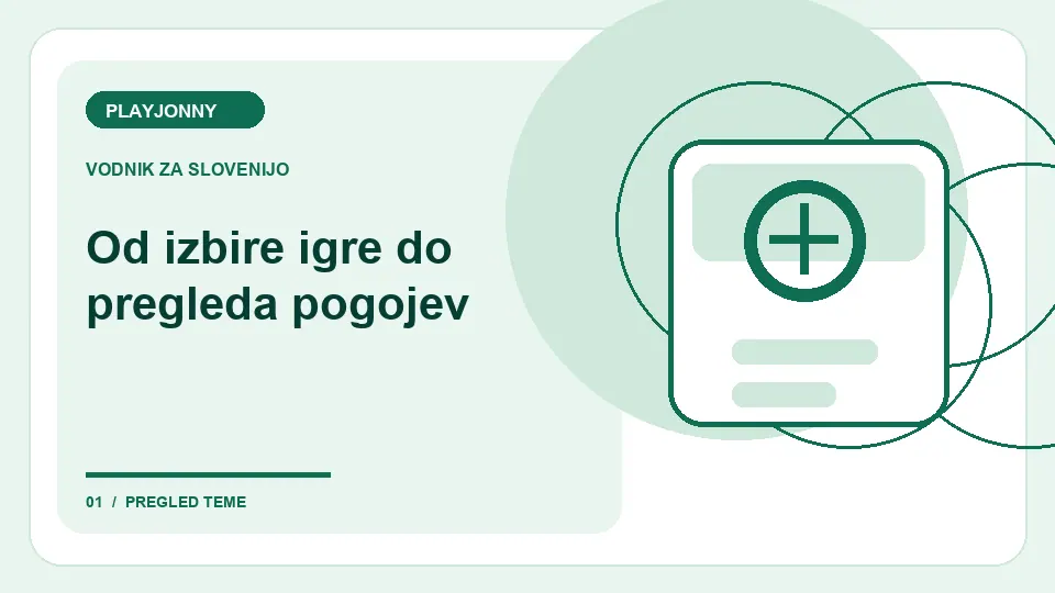 PLAYJONNY: jasen pregled igralnice za slovenske igralce: Od izbire igre do pregleda pogojev – ilustracija za pregled pogojev