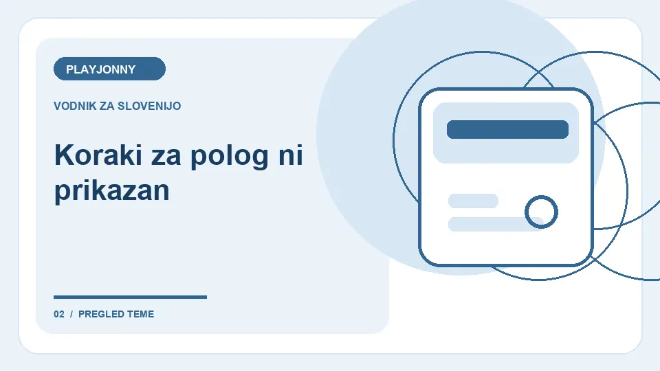 Polog na PLAYJONNY ni prikazan – koraki za preverjanje: Koraki za polog ni prikazan – ilustracija za pregled plačil