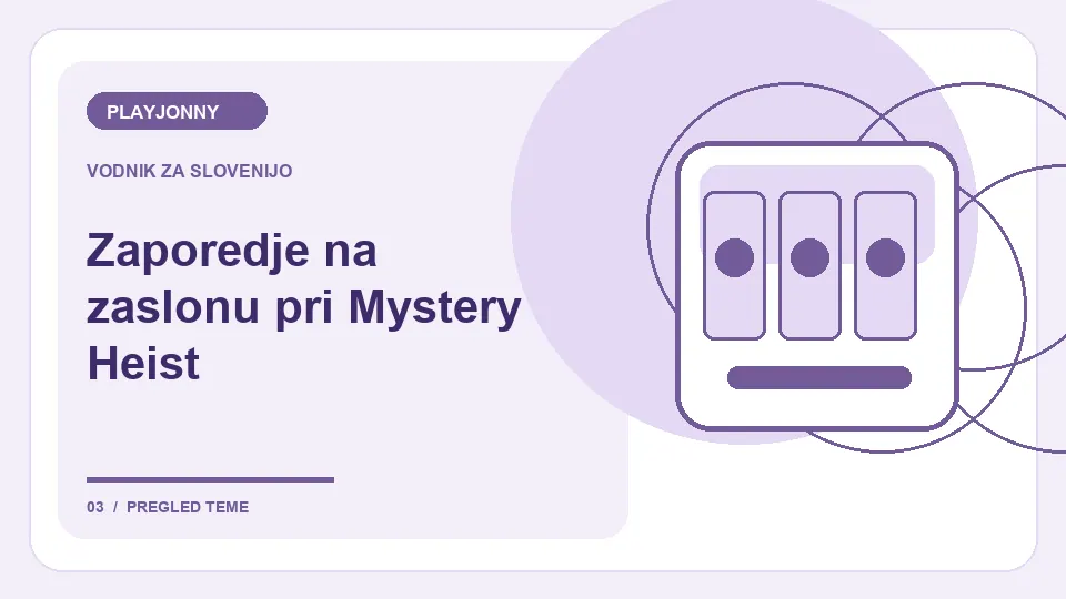 Mystery Heist: kako deluje igralni avtomat: Zaporedje na zaslonu pri Mystery Heist – ilustracija za pregled iger