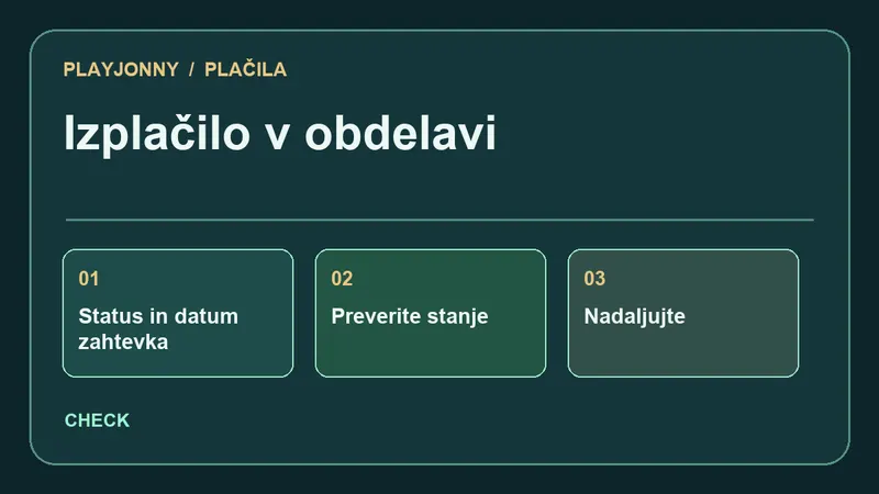 Preverjanje pri Izplačilo v obdelavi