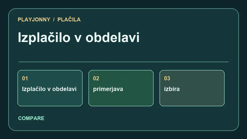 Primerjava plačilnih poti za Izplačilo v obdelavi